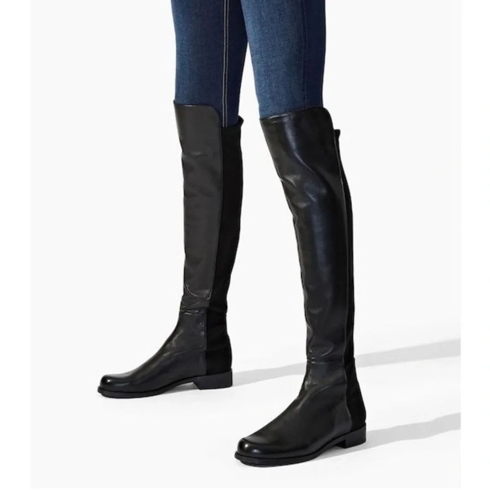 Stuart Weitzman 5050 Over-The-Knee Stretch-Leather Boots